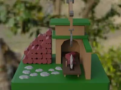 sawmill Free low-poly 3D model
