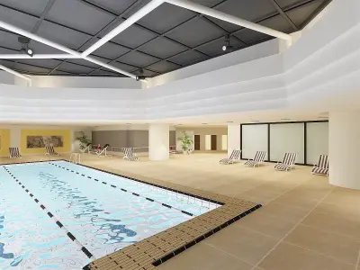 Pool with Gym and Patio 3D model