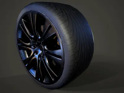 Low Poly Car Wheel Low-poly 3D model purchase