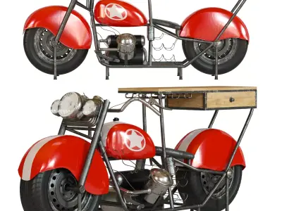 Bar Motorbike Red 3D model