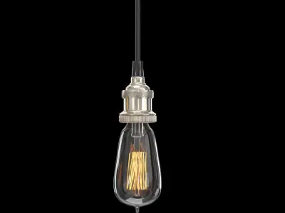 FACTORY FILAMENT BARE BULB PENDANT 3D model