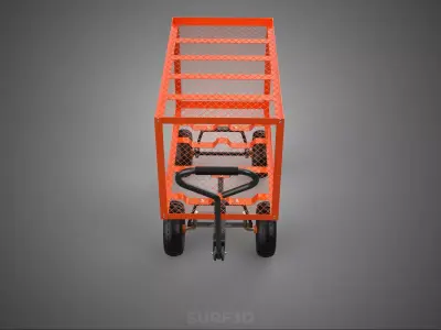 HEAVY DUTY DOUBLE DECKER TIER BED NET TROLLEY WAGON CART GARDEN 3D model