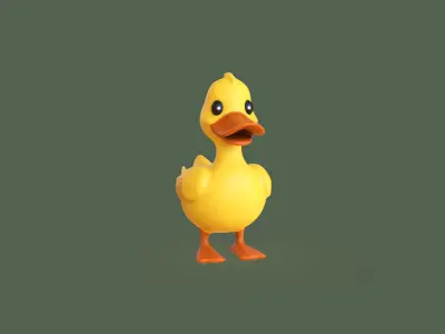 Cartoon Duck Cute 02 Low-poly 3D model