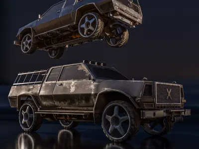 Armored Off-Road Pickup Truck 3D model
