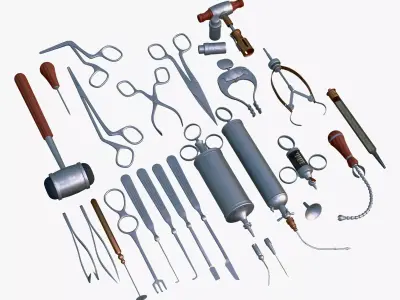 Antique Medical and Surgical Tools M1 3D model
