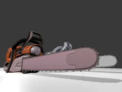 Low Poly Chainsaw Free low-poly 3D model