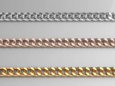 cuban chain link part for 3d print 3D print model