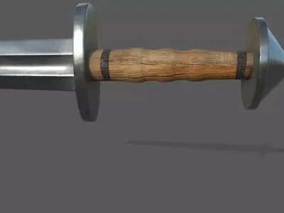 Game Ready Viking Sword PBR Lowpoly Low-poly 3D model