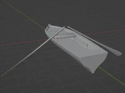 rowing boat Low-poly 3D model