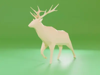 Deer Meshes Low-poly 3D model 3D model