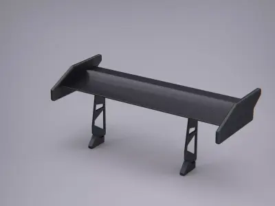 Carbon spoiler automotive style tuning 3D model