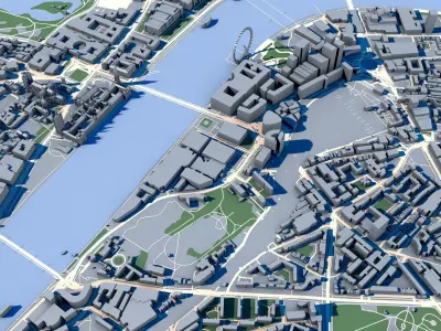 Part of London City England 3D model