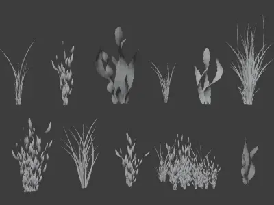 Underwater Grass Pack 3D model