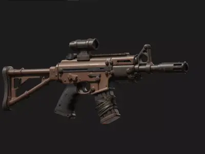 Post-Apocalyptic Assault Rifle 3D model