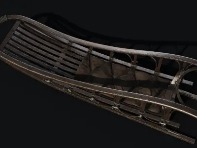 Sled wooden 3D model