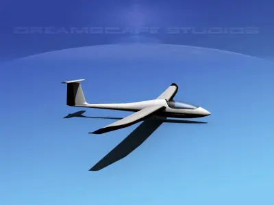 Venture Sailplane  V03 Low-poly 3D model