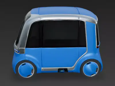 Realistic Autonomous City Pod 3D Model Low-poly 3D model