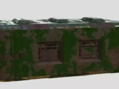 Military Crate Rusted Post apocalyptic environment Low-poly 3D model