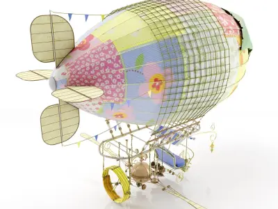 Zeppelin Steampunk 3D model