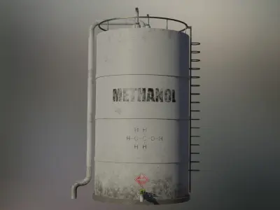 Industrial methanol storage tank 3D model