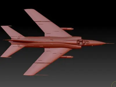 Q-5 fighter Low-poly 3D model