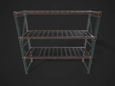 Industrial Shelving Unit Low-poly 3D model