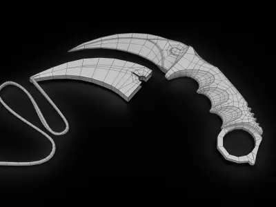 Karambit Knife Low-poly 3D model 7
