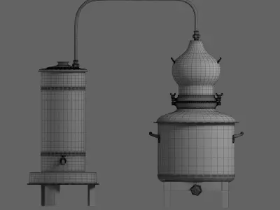 distiller two copper stills 3D model