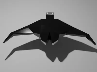 3D illustration of low poly Flying object UFO 3D model