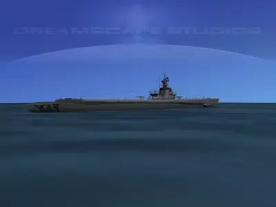 Balao Class Submarine USS Bonefin SS287 3D model