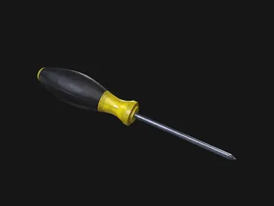 Screwdriver Low-poly 3D model 2