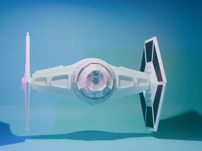 Stylized TIE Fighter 3D Model for Sci Fi Projects 3D model
