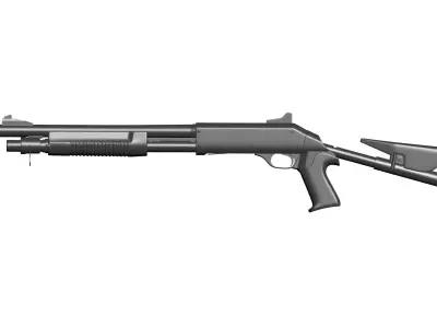 M1014 shotgun Low-poly 3D model