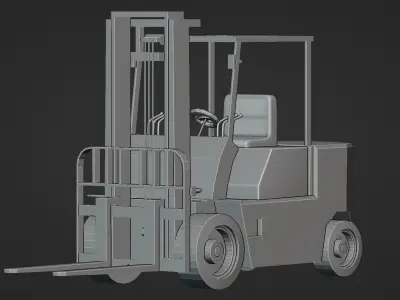 Forklift Worn out Low-poly 3D model