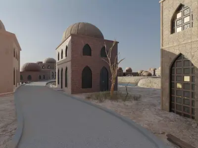 Desert Oasis Architecture 3D model