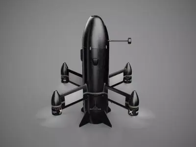 Ukrainian interceptor drone P1-Sun SkyFall Low-poly 3D model