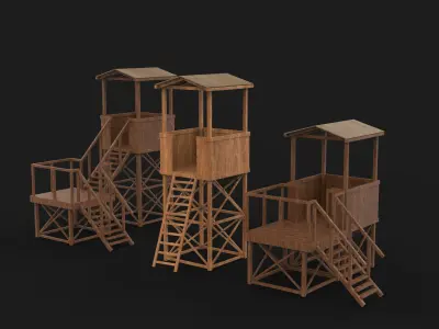 Military Guard Tower 3D model purchase