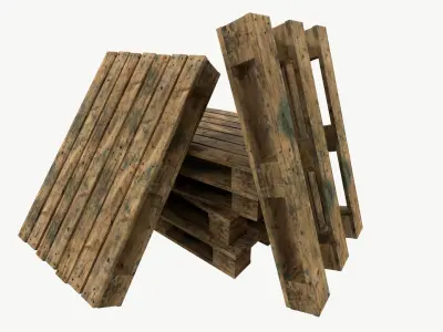 Pallet type asia 3 types of textures Low-poly 3D model