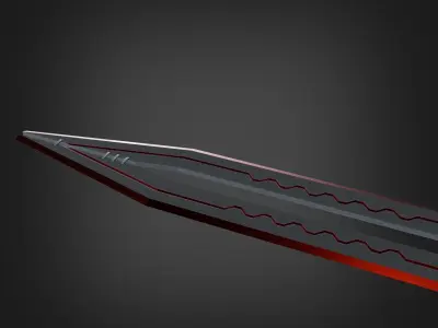 Futuristic Sword  Low-poly 3D model