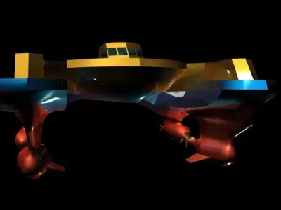 Sea Cutter Concept low poly Mat Free low-poly 3D model