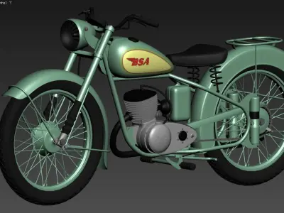 3D model of a vintage motorcycle Low-poly 3D model