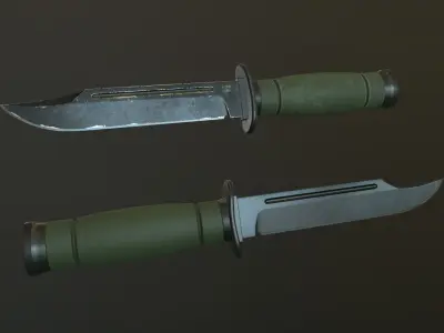 Game Ready Tactical Combat Knife Low-poly 3D model