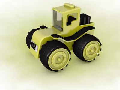 Yellow Tractor  3D model