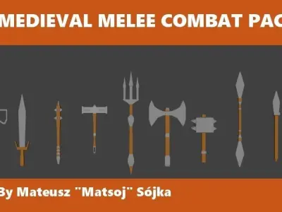 Lowpoly Medieval Melee Pack Free low-poly 3D model