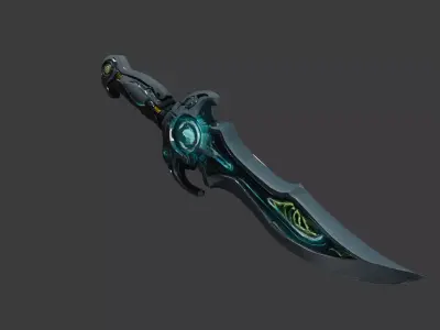 Sci-Fi Energy Core Tactical Dagger 3D model