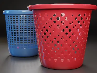 Plastic Basket Low-poly 3D model purchase
