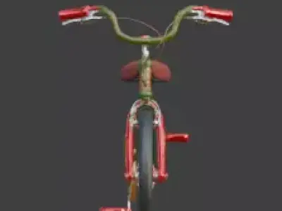 Stylized Christmas Bicycle 3D Model Low-poly 3D model