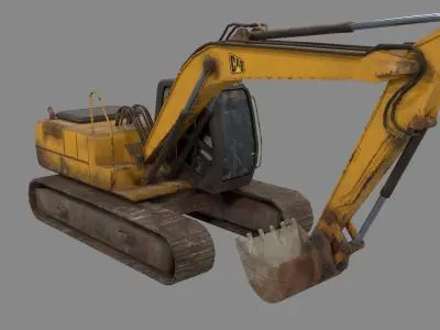 Excavator Low-poly 3D model
