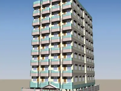 Apartment Building 3D model get