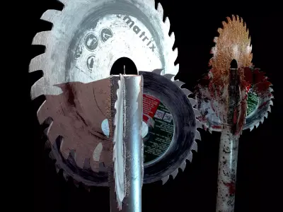 Saw mace 2 textures Low-poly 3D model